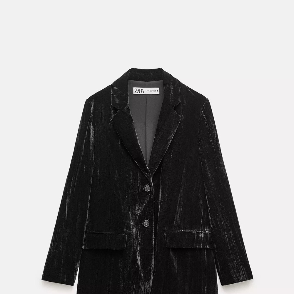 Zara Women's Black Velvet Coat